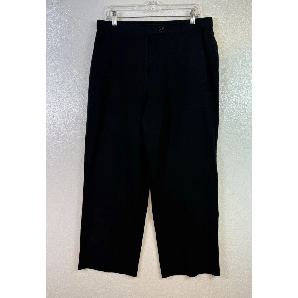 Kim Rogers Black Dress Pants Women's Size 14‎ Wide Leg Stretch Career Office